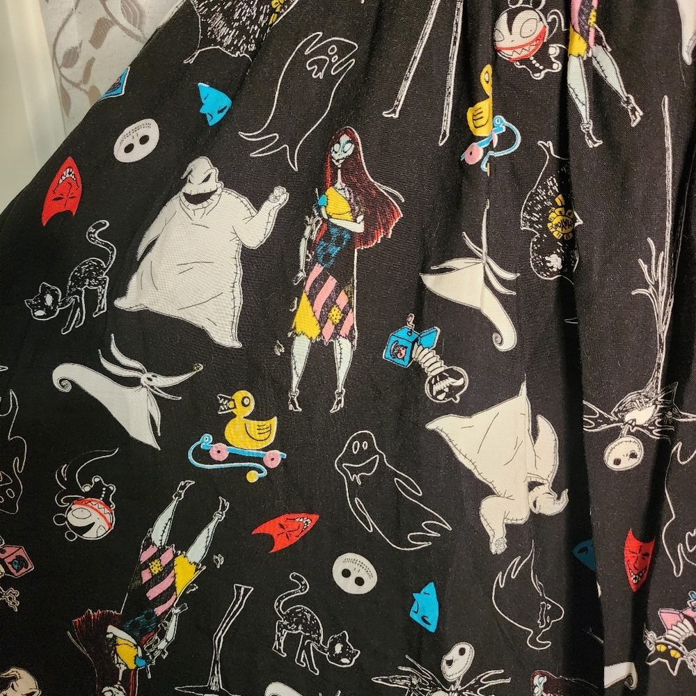 Disney Nightmare Before Christmas Black Patterned Faux Wrap Dress size 3X - Picture 5 of 8
